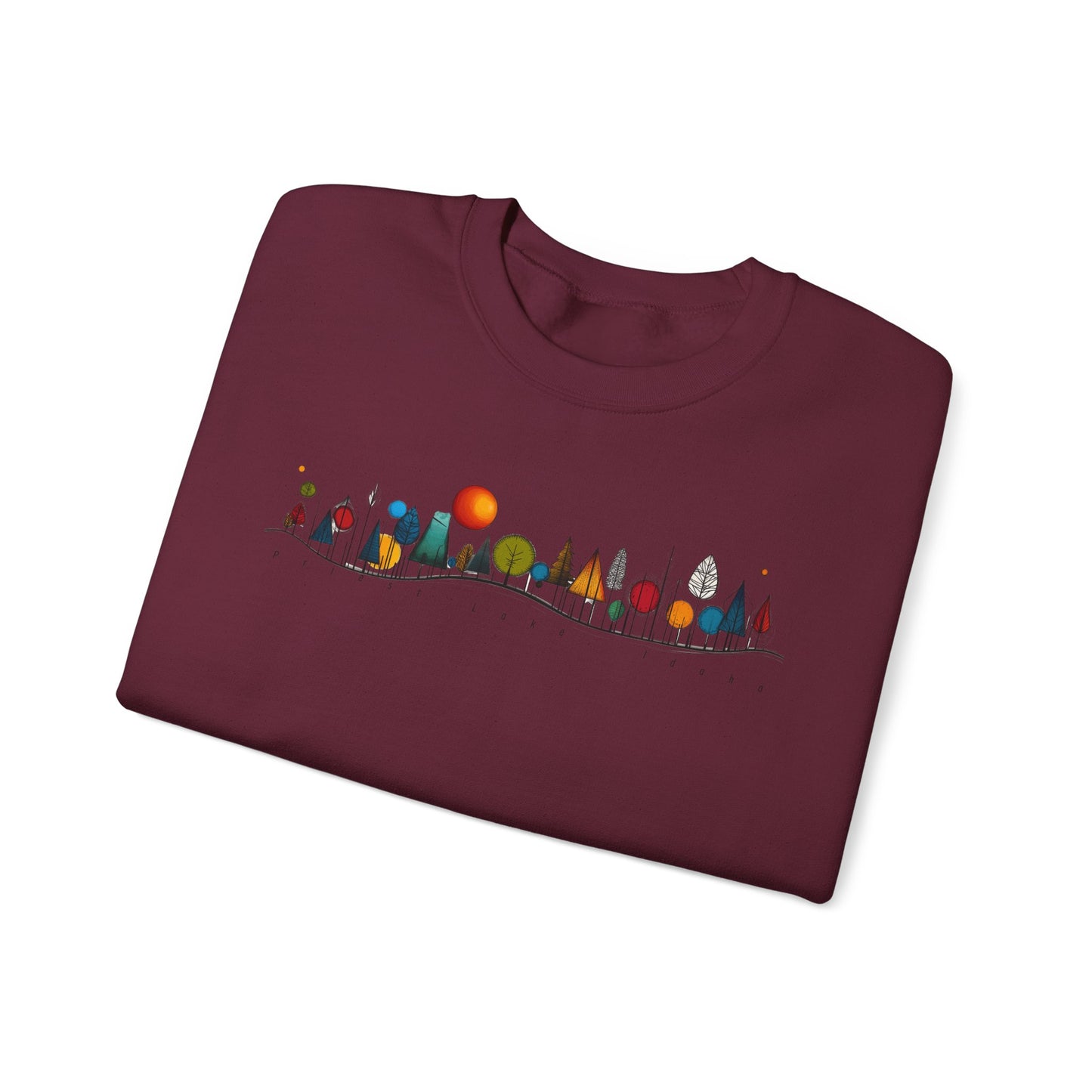 Priest Lake Geometry 5 Heavy Blend™ Crewneck Sweatshirt