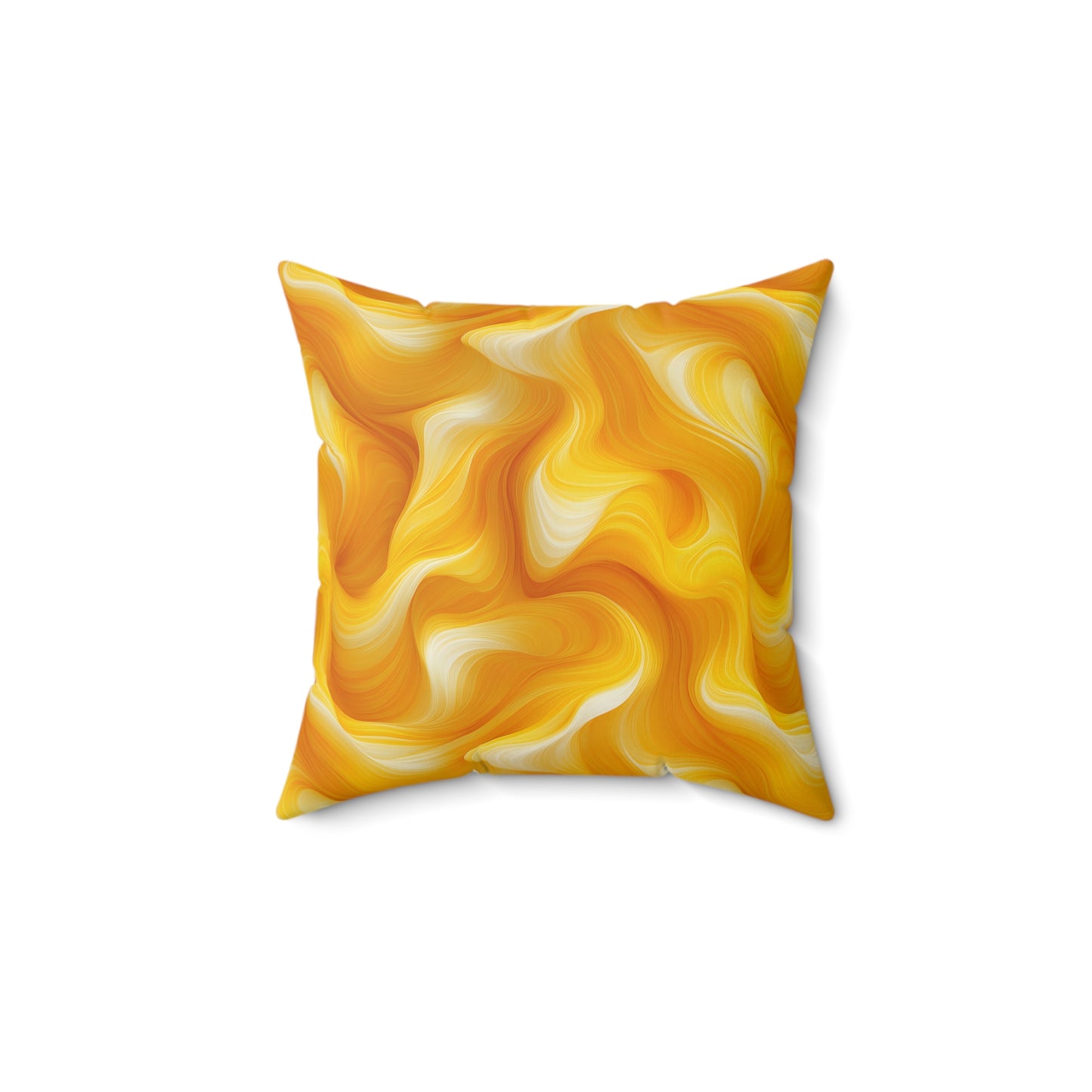 Yellow Swirlino Polyester Pillow 7