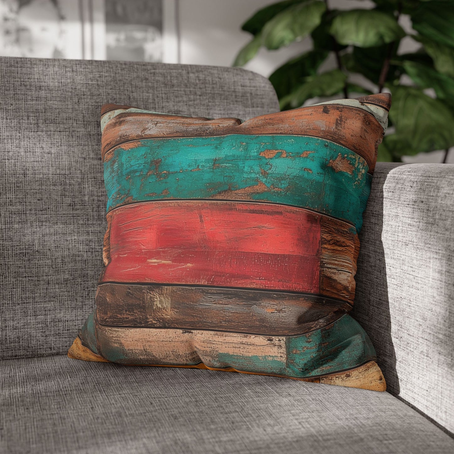 Rustic Rainbow - Square Polyester Pillowcase