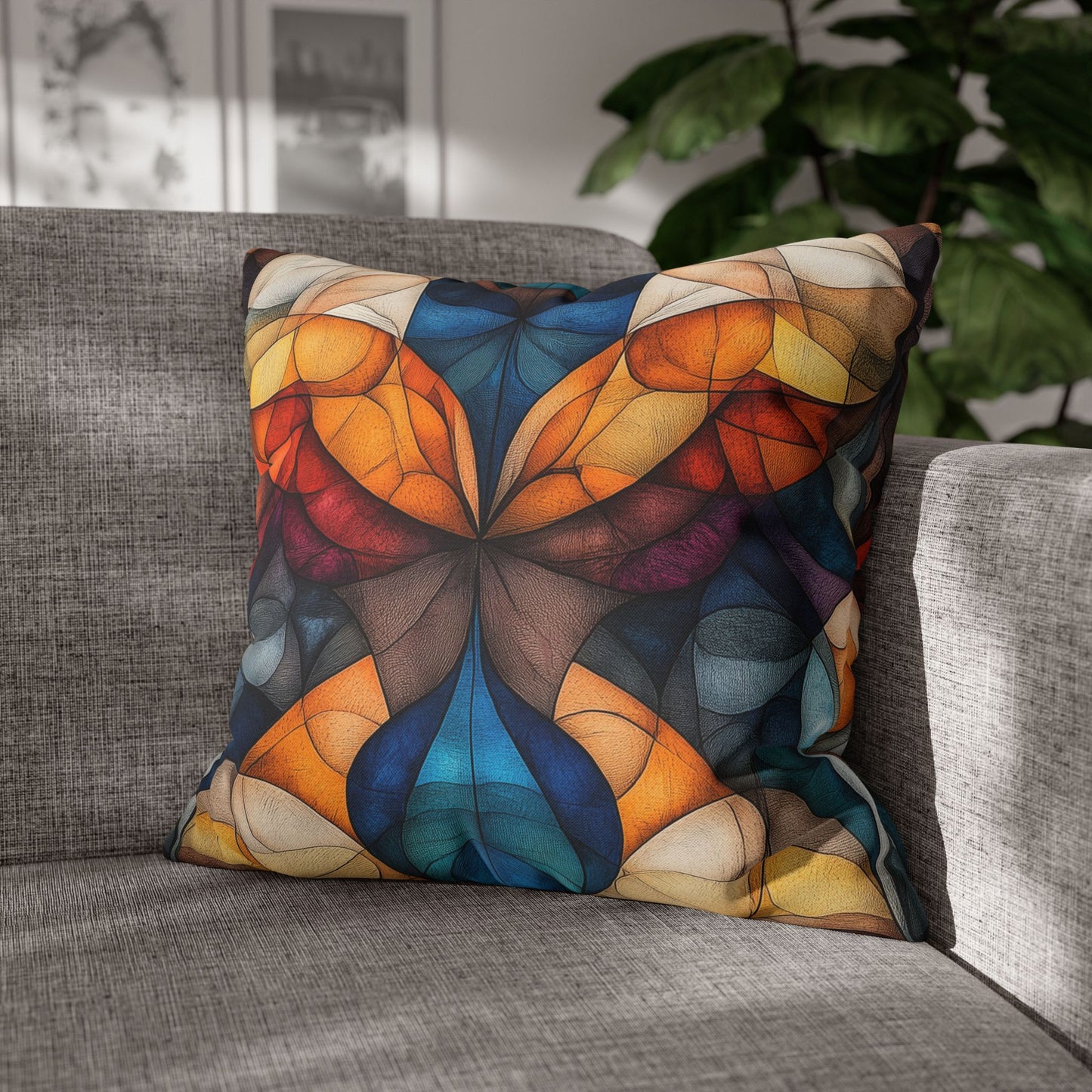 Stained Glass Reverie - Square Polyester Pillowcase