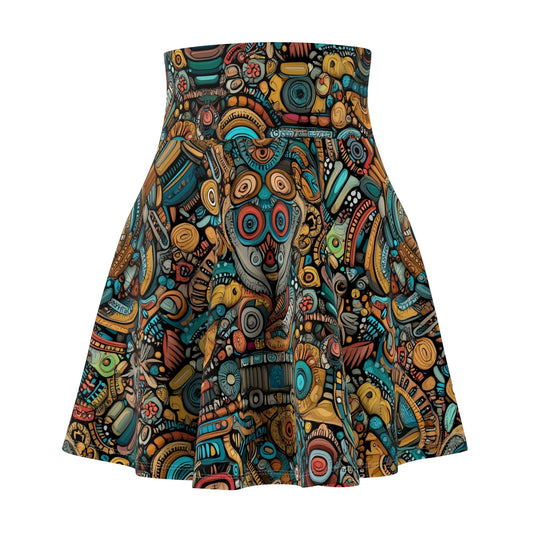 Cosmic Tribal Fusion - Skater Skirt