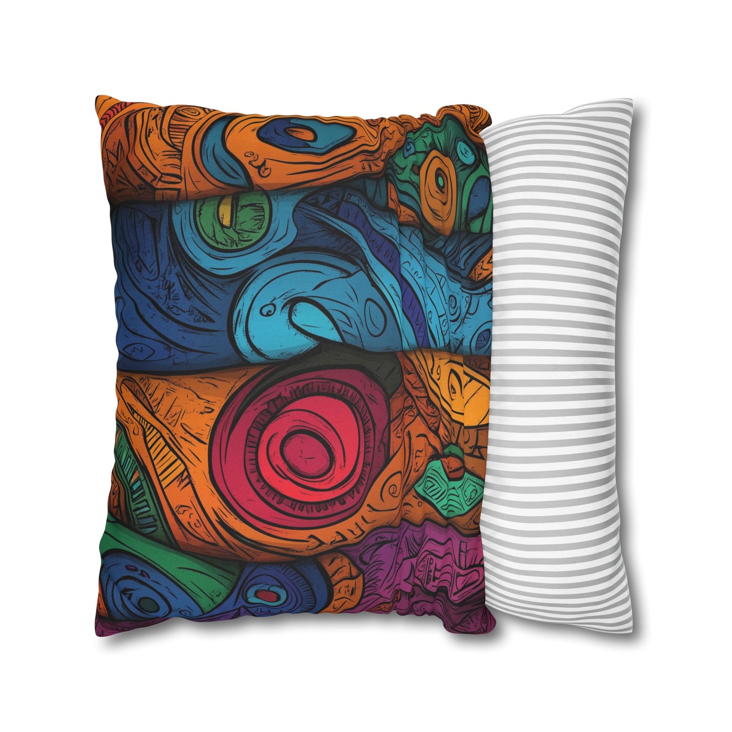 Tribal Rhythms- Square Polyester Pillowcase