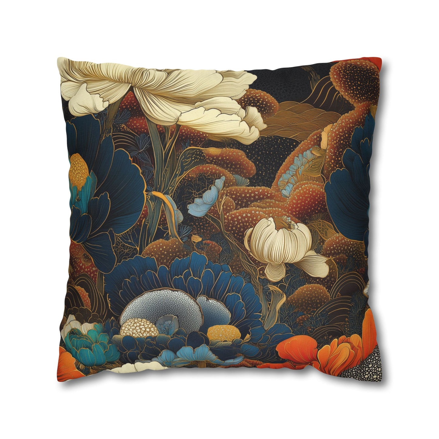 Midnight Garden - Square Polyester Pillowcase