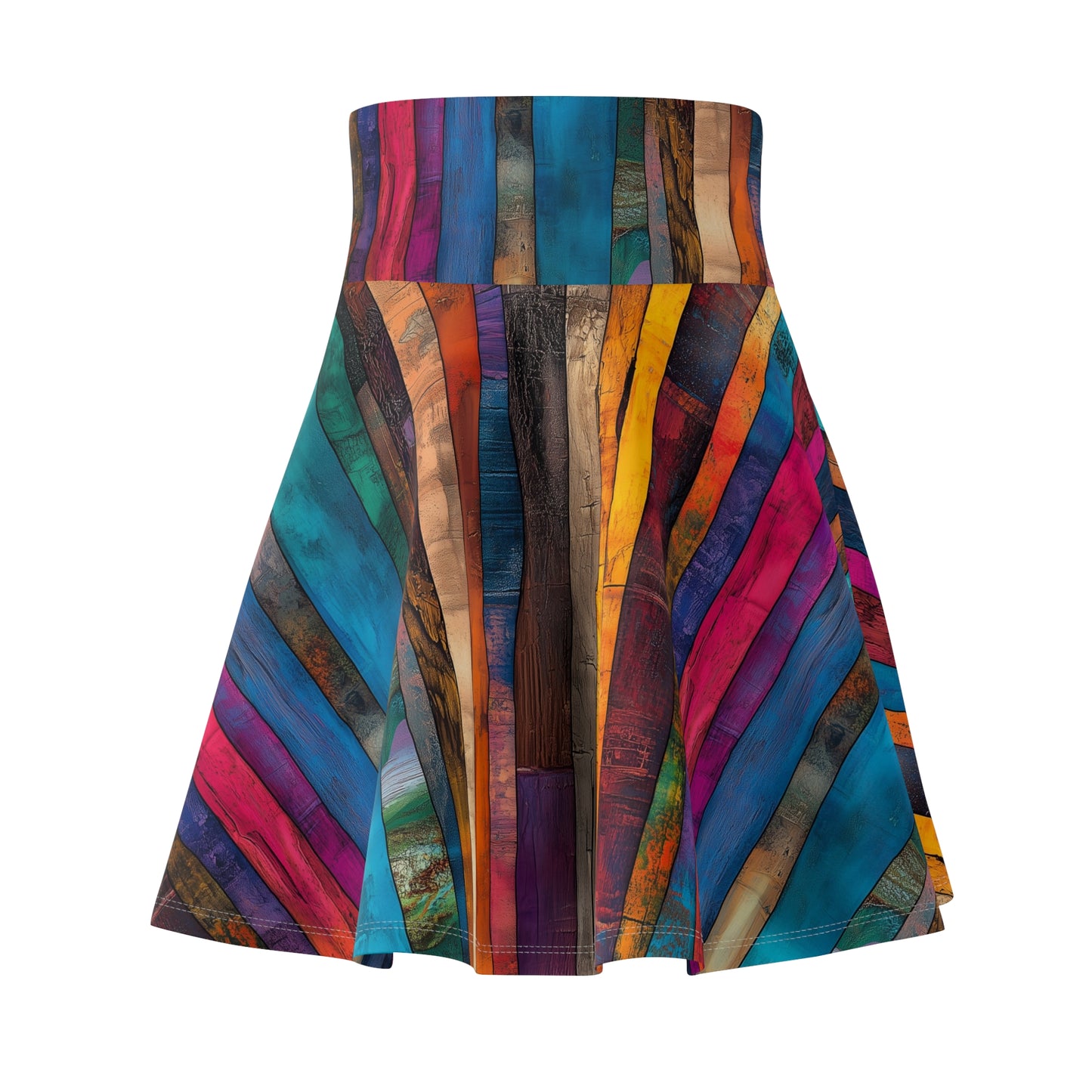 Colorful Planks - Skater Skirt