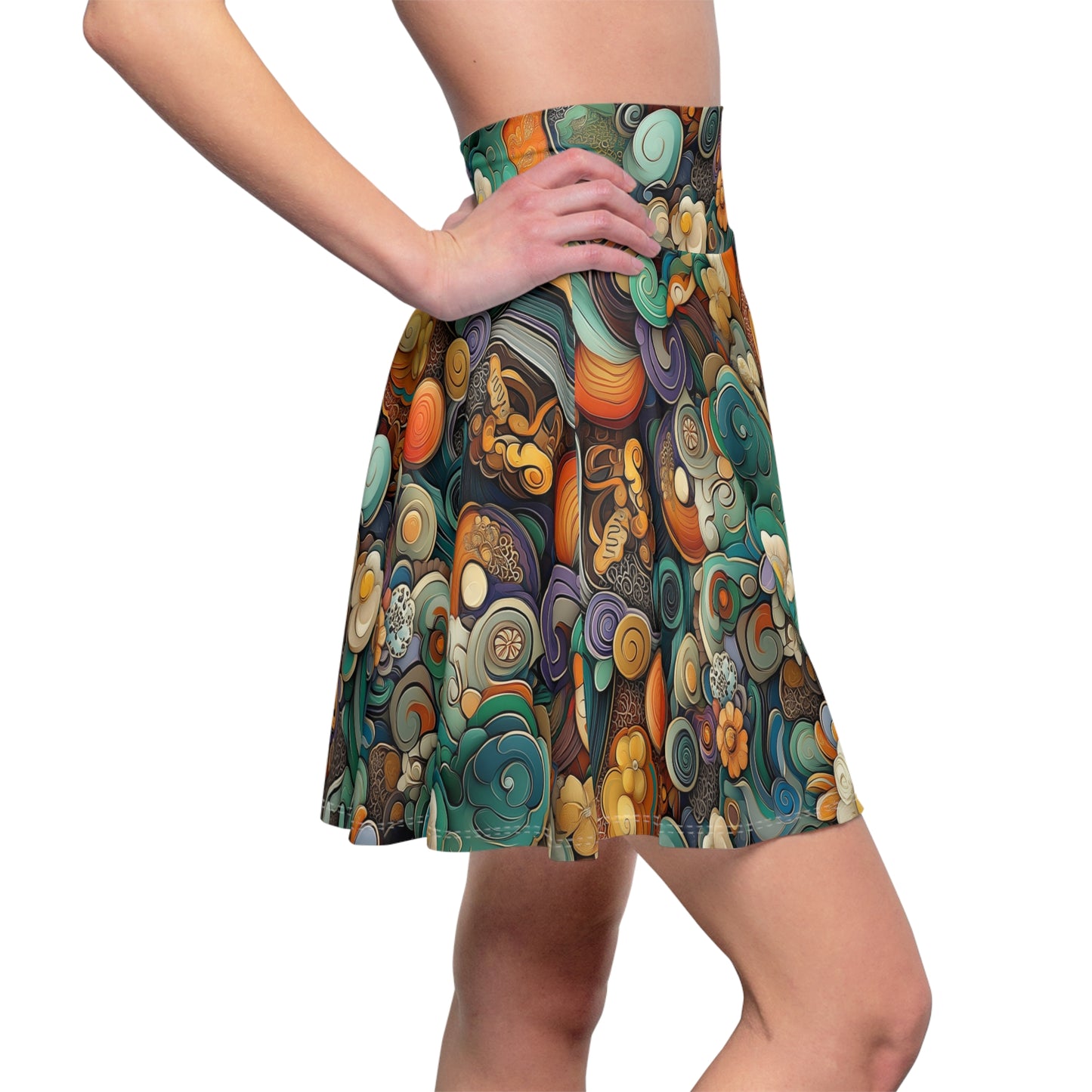 Oceanic Bloom - Skater Skirt