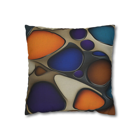Organic Mosaic- Square Polyester Pillowcase