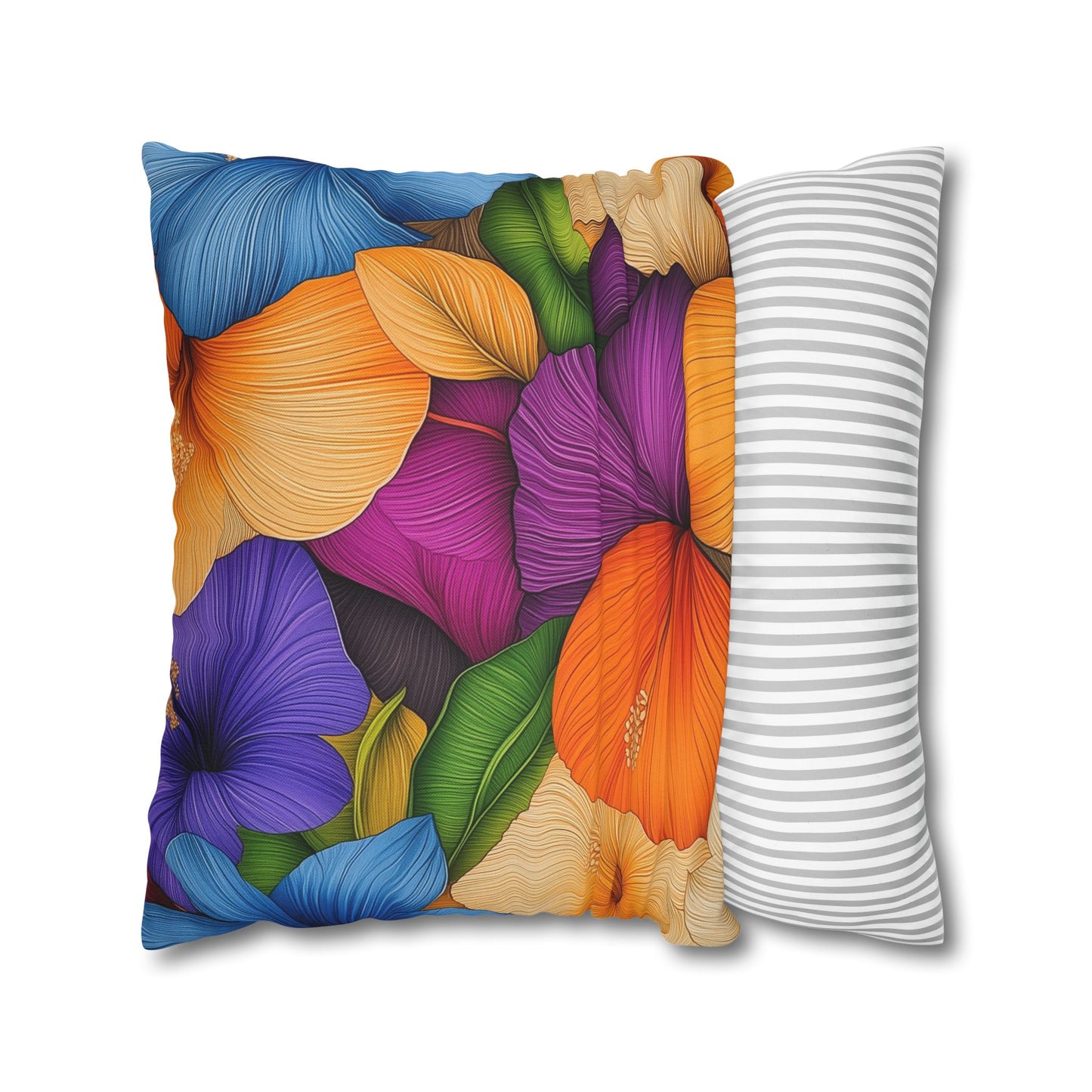 Petal Paradise- Square Polyester Pillowcase