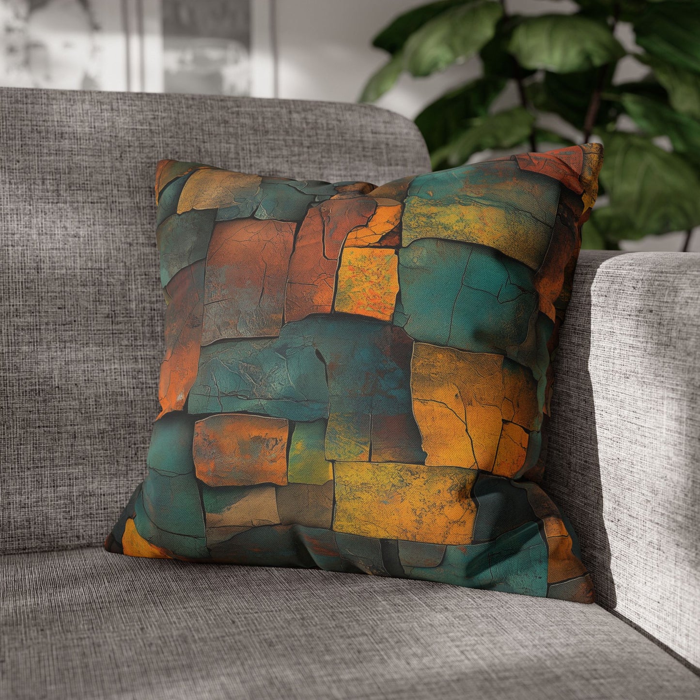 Tiled Mosaic Dreams - Square Polyester Pillowcase