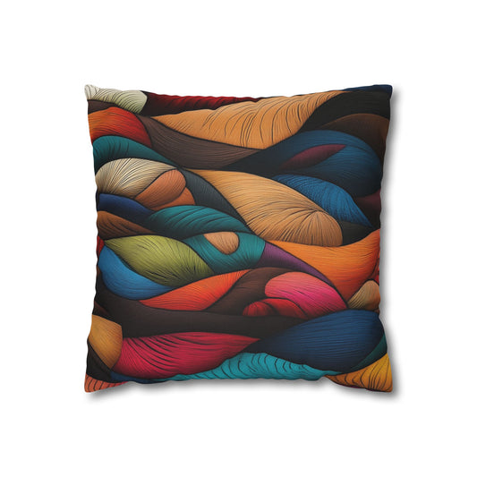 Chromatic Waves - Square Polyester Pillowcase