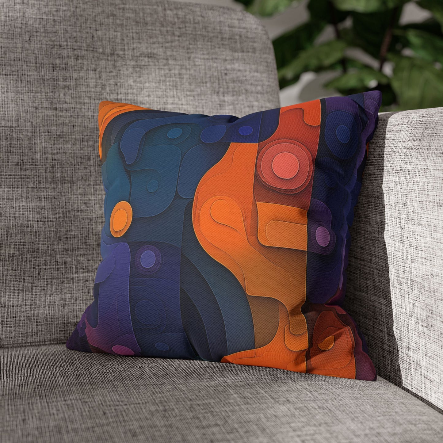 Fluid Harmony- Square Polyester Pillowcase