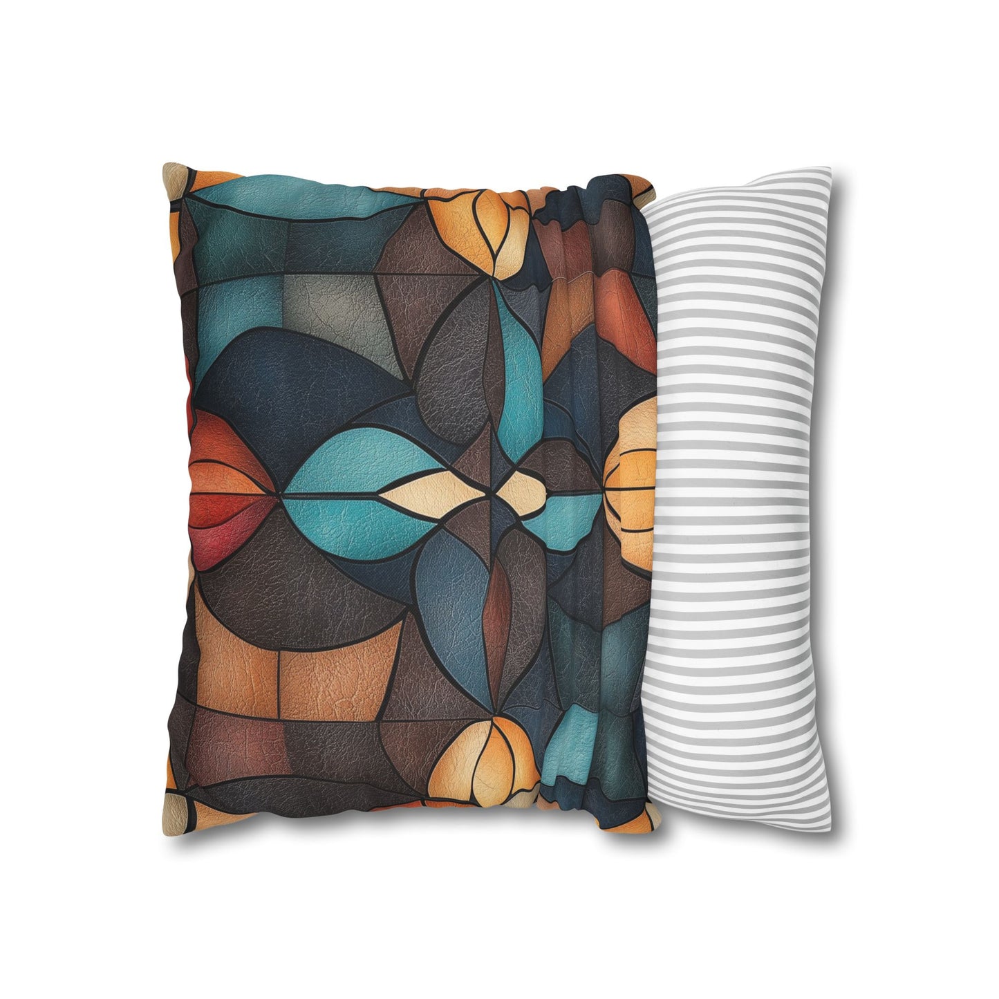 Stained Glass Symphony - Square Polyester Pillowcase