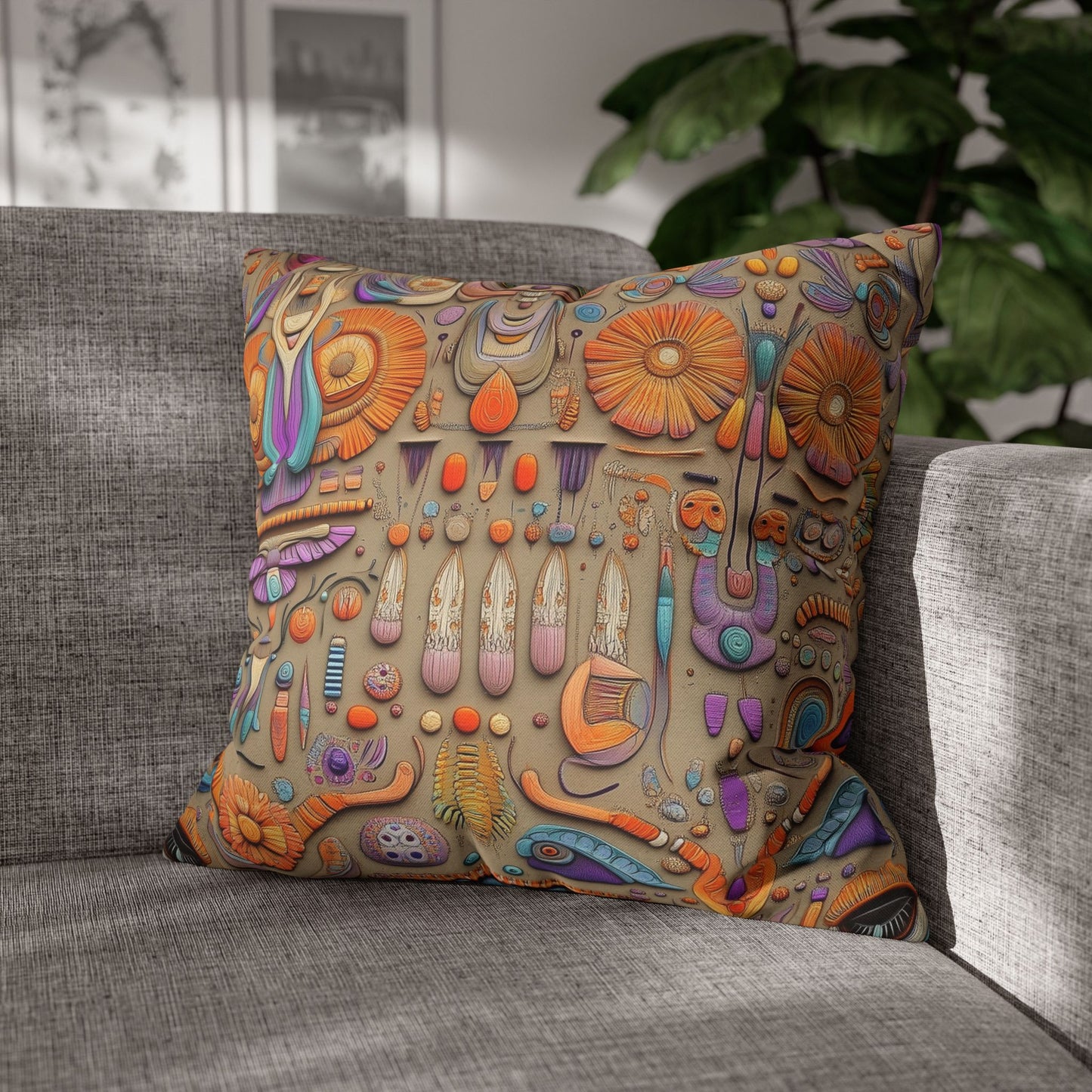 Kaleidoscopic Reverie- Square Polyester Pillowcase