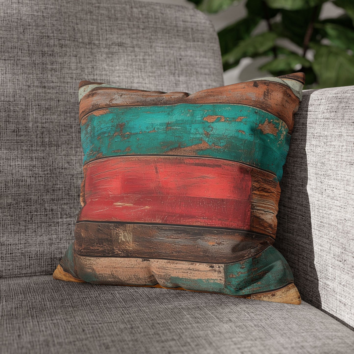 Rustic Rainbow - Square Polyester Pillowcase