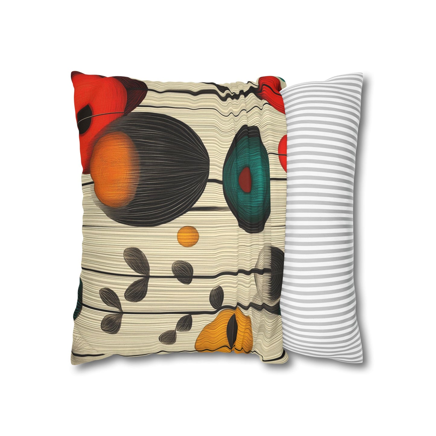 Retro Rhythm - Square Polyester Pillowcase