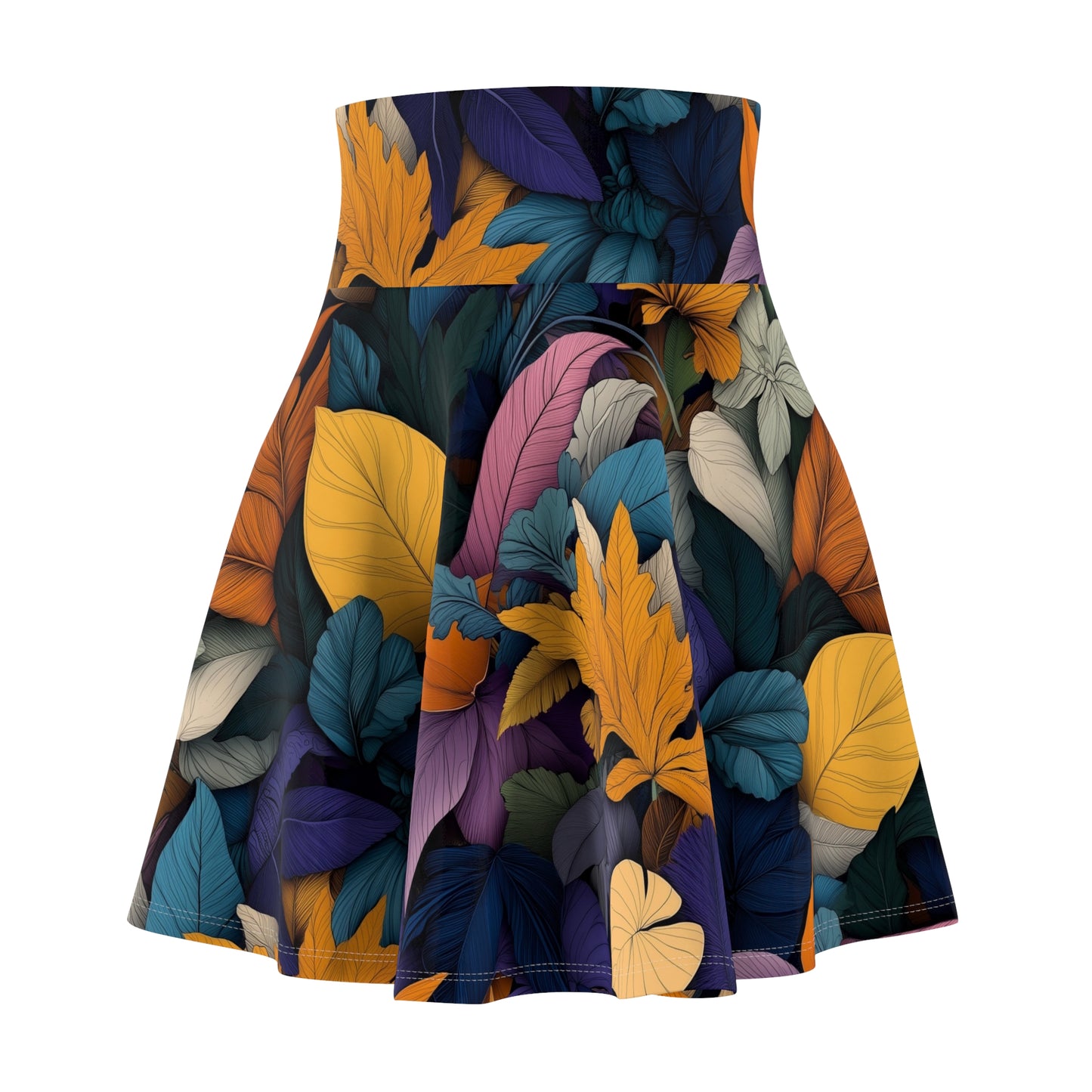 Vibrant Leaf Tapestry - Skater Skirt