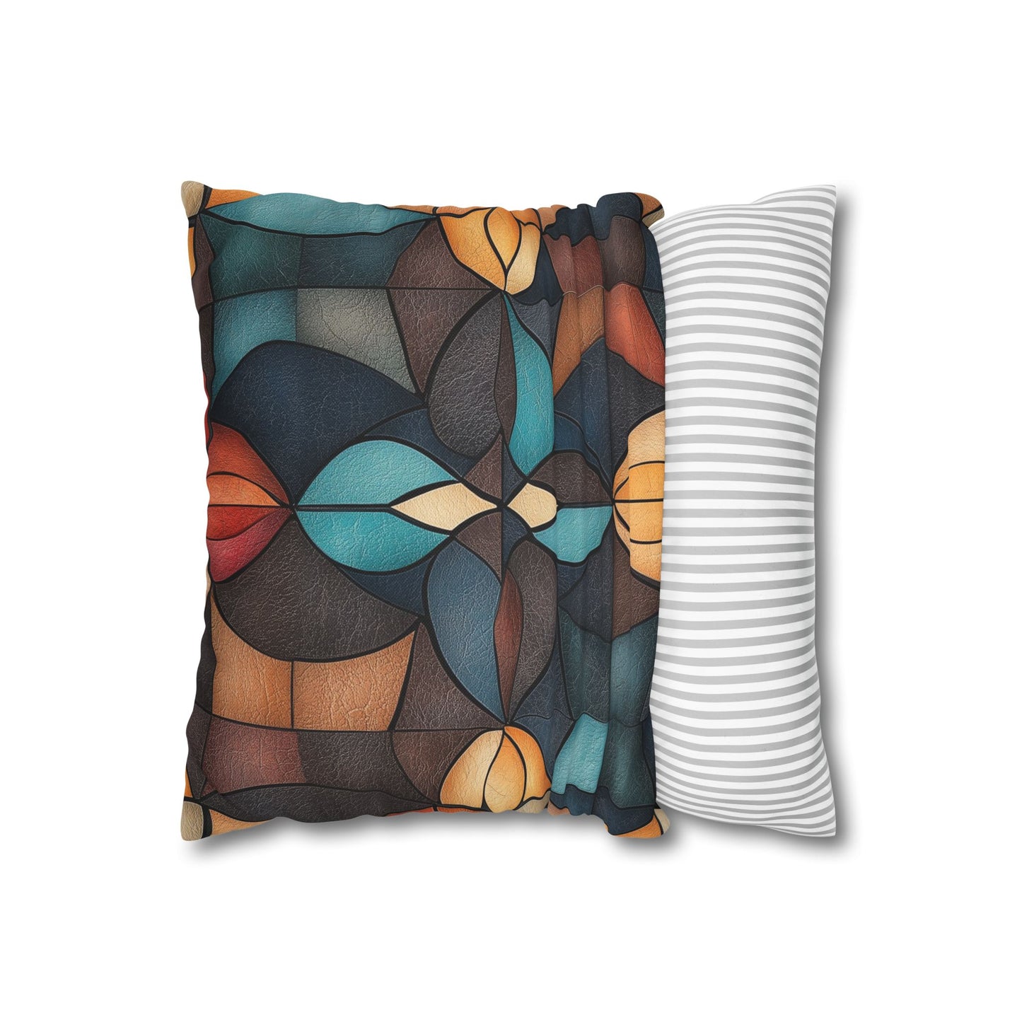 Stained Glass Symphony - Square Polyester Pillowcase