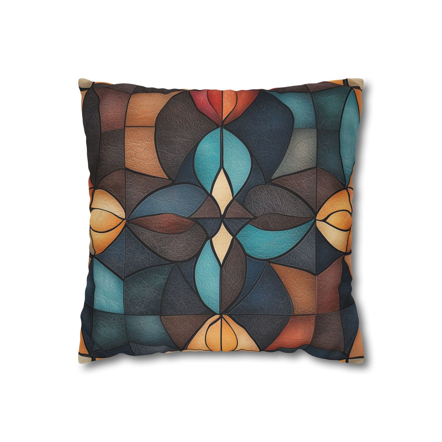 Stained Glass Symphony - Square Polyester Pillowcase