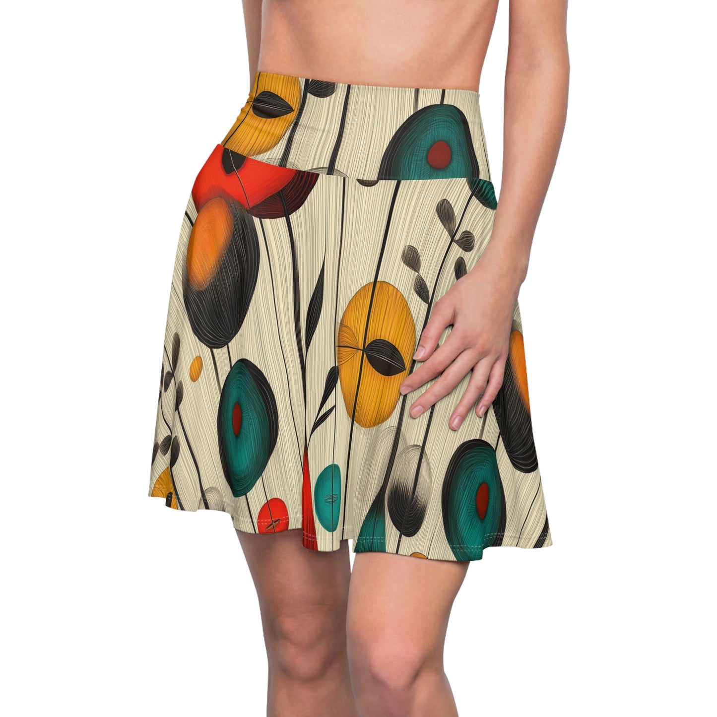 Retro Botanical Bliss - Skater Skirt