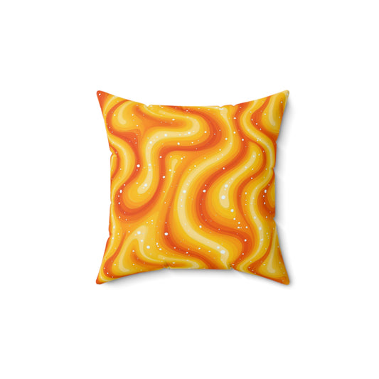Yellow Swirlino Polyester Pillow 5
