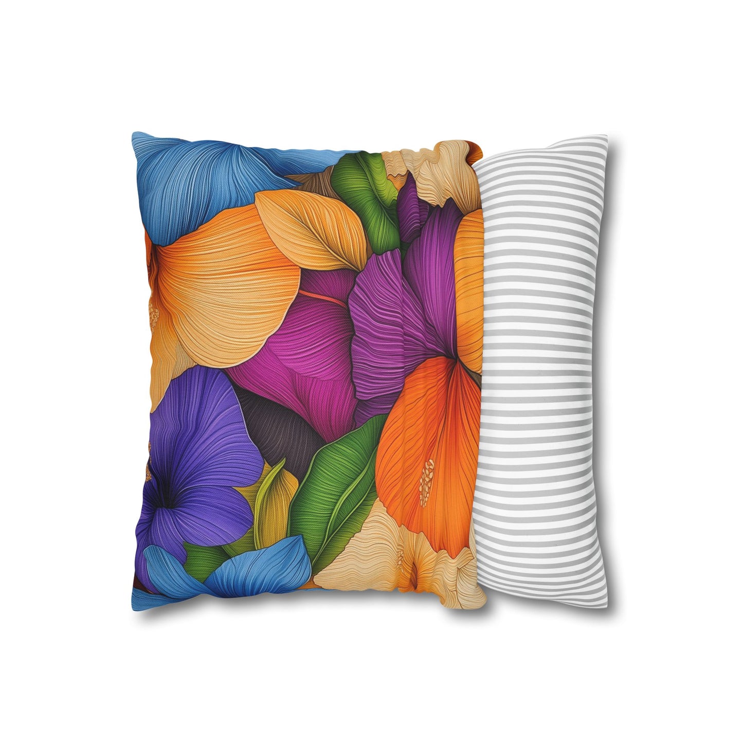 Petal Paradise- Square Polyester Pillowcase