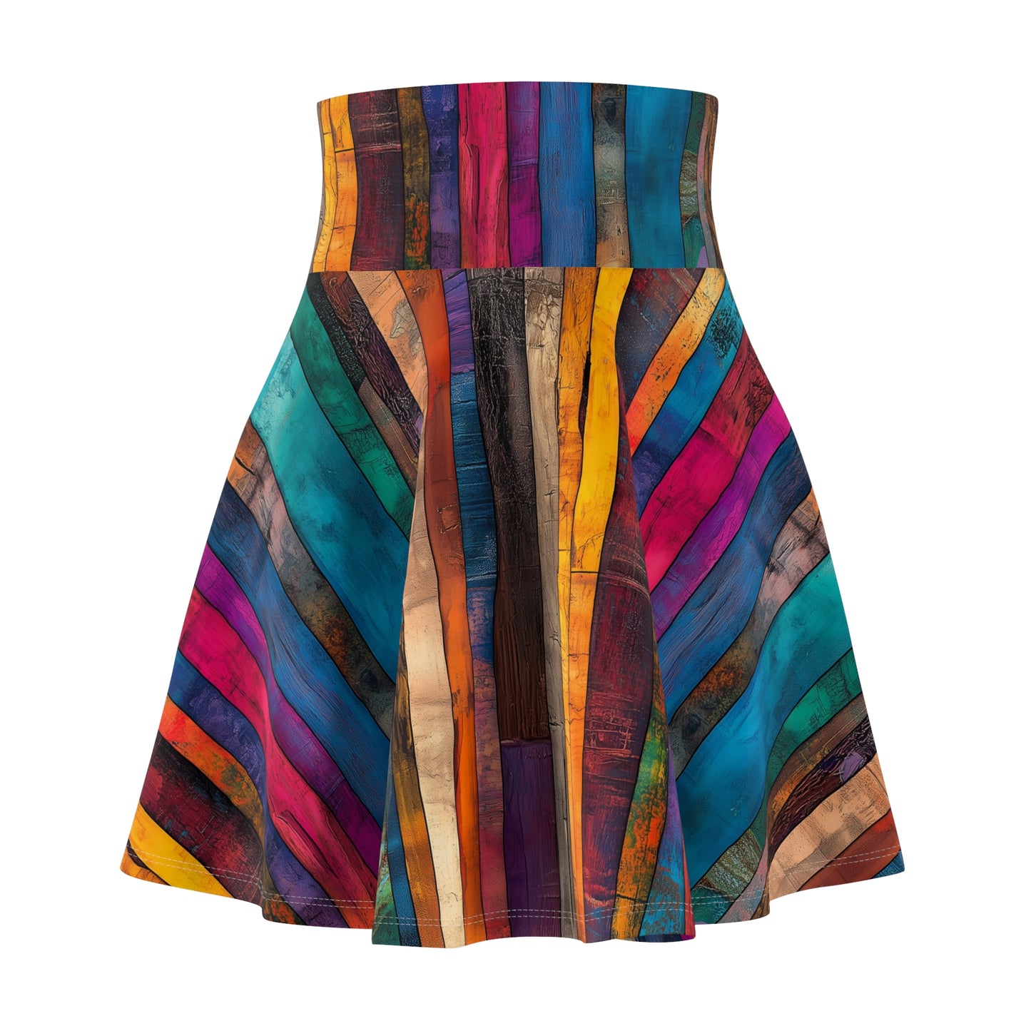 Colorful Planks - Skater Skirt