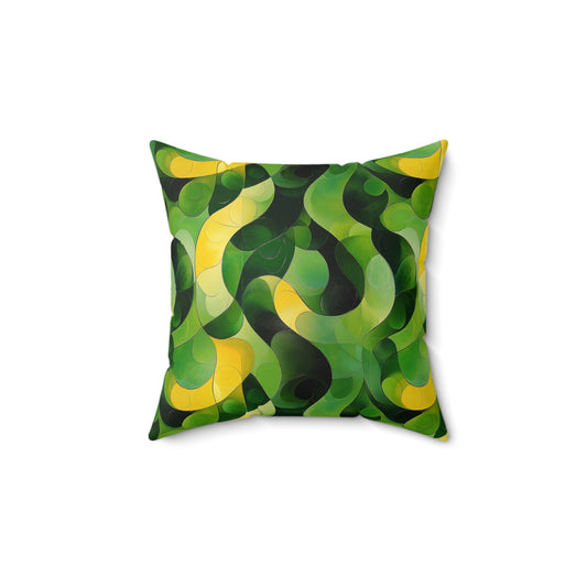 Green Swirlino Polyester Pillow  6