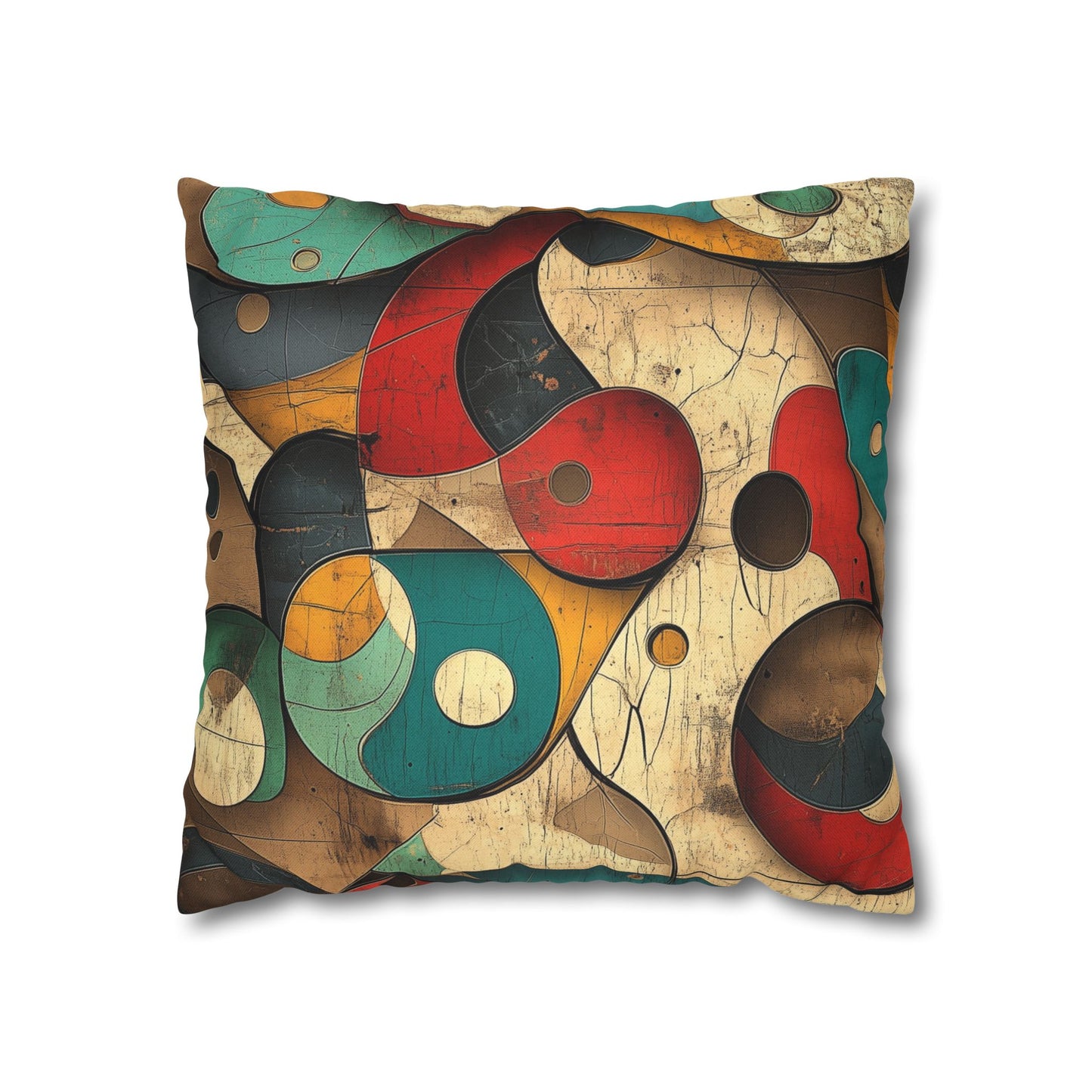 Circular Harmony - Square Polyester Pillowcase