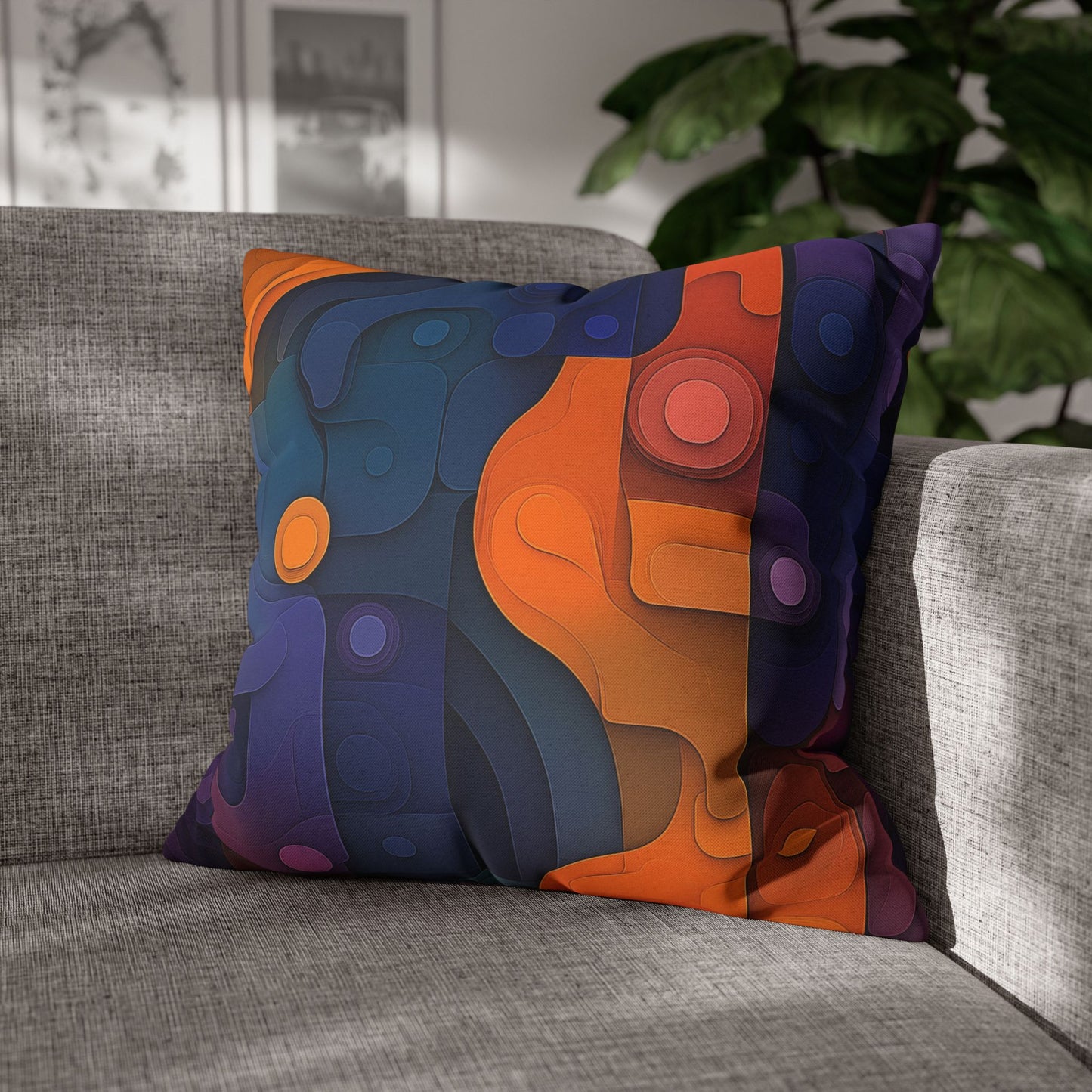 Fluid Harmony- Square Polyester Pillowcase