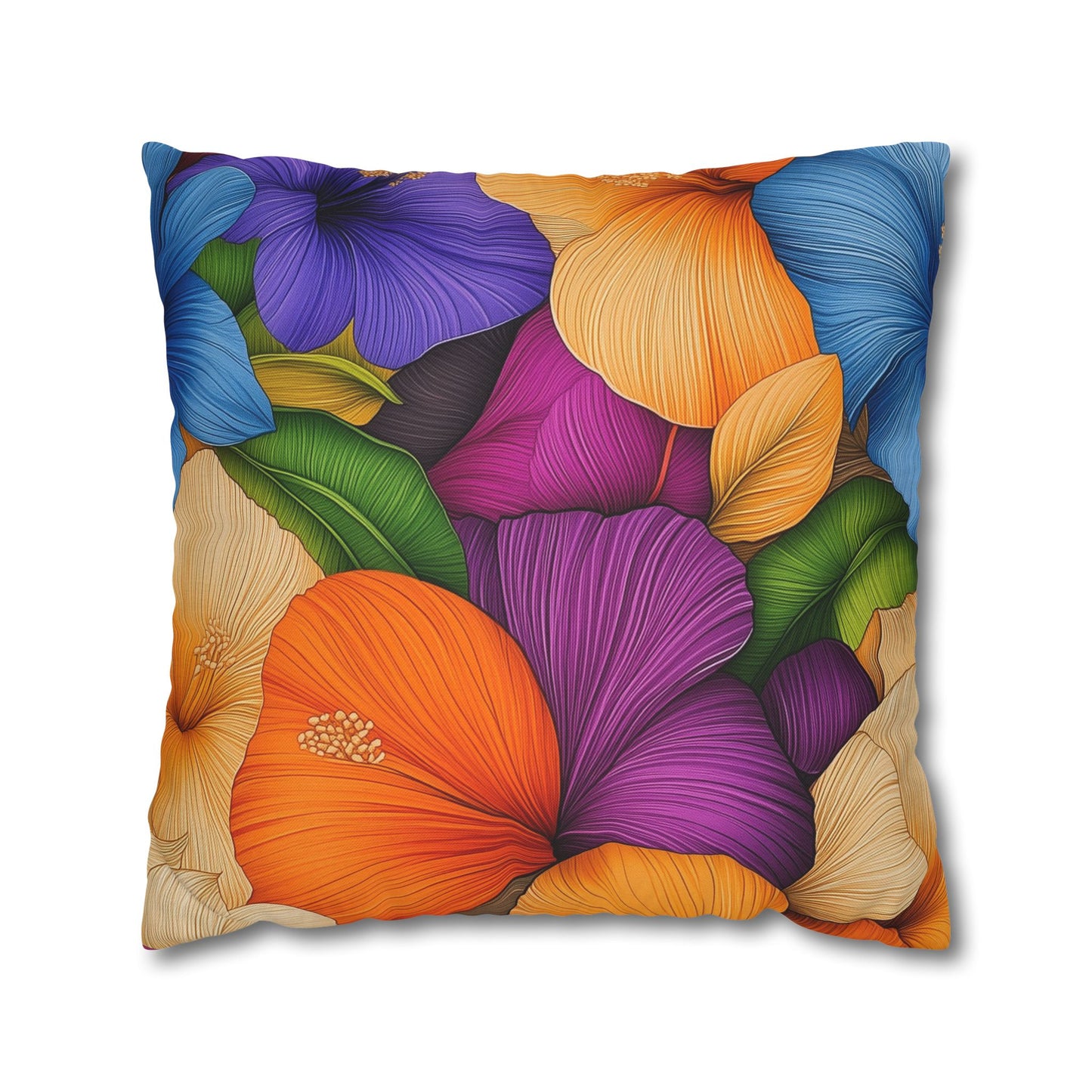 Petal Paradise- Square Polyester Pillowcase