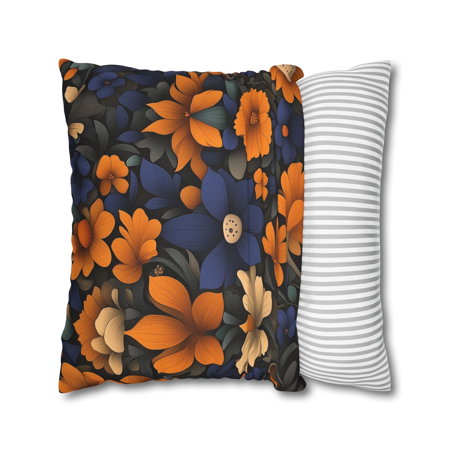 Midnight Blossom- Square Polyester Pillowcase