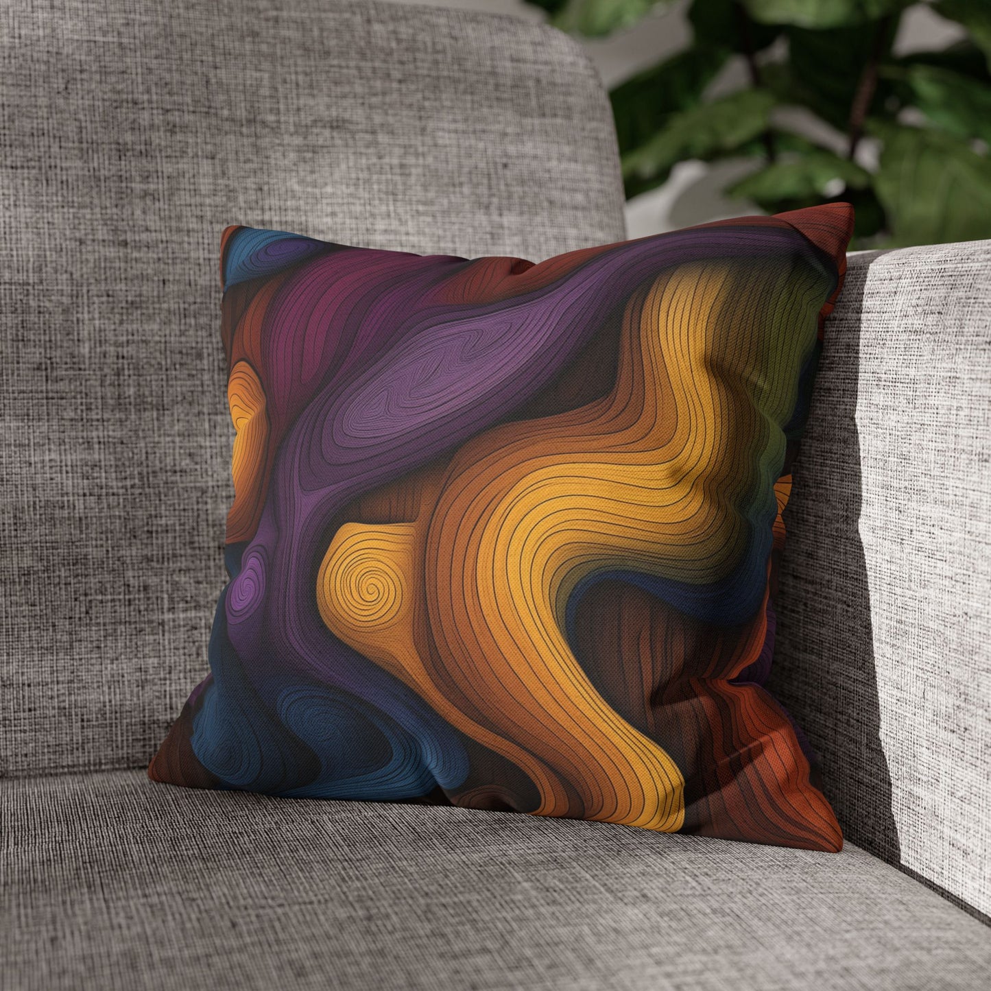 Organic Waves- Square Polyester Pillowcase