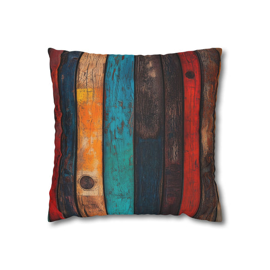 Rainbow Fence - Square Polyester Pillowcase