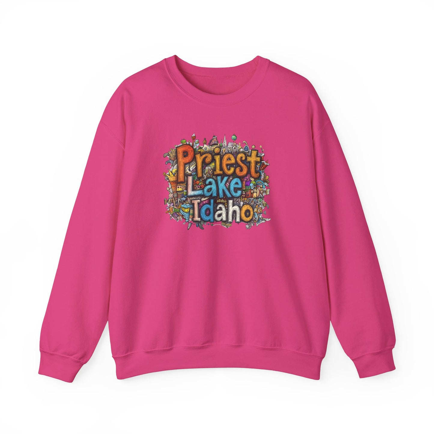 Priest Lake Idaho Fun Heavy Blend™ Crewneck Sweatshirt