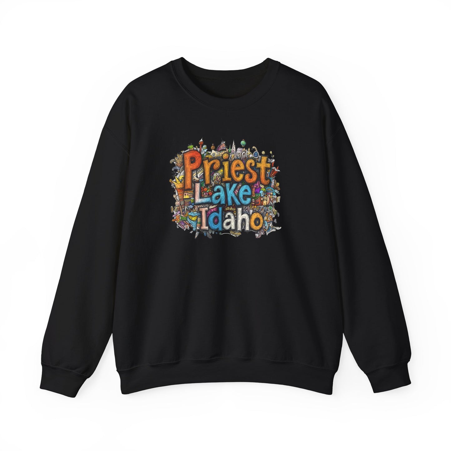 Priest Lake Idaho Fun Heavy Blend™ Crewneck Sweatshirt