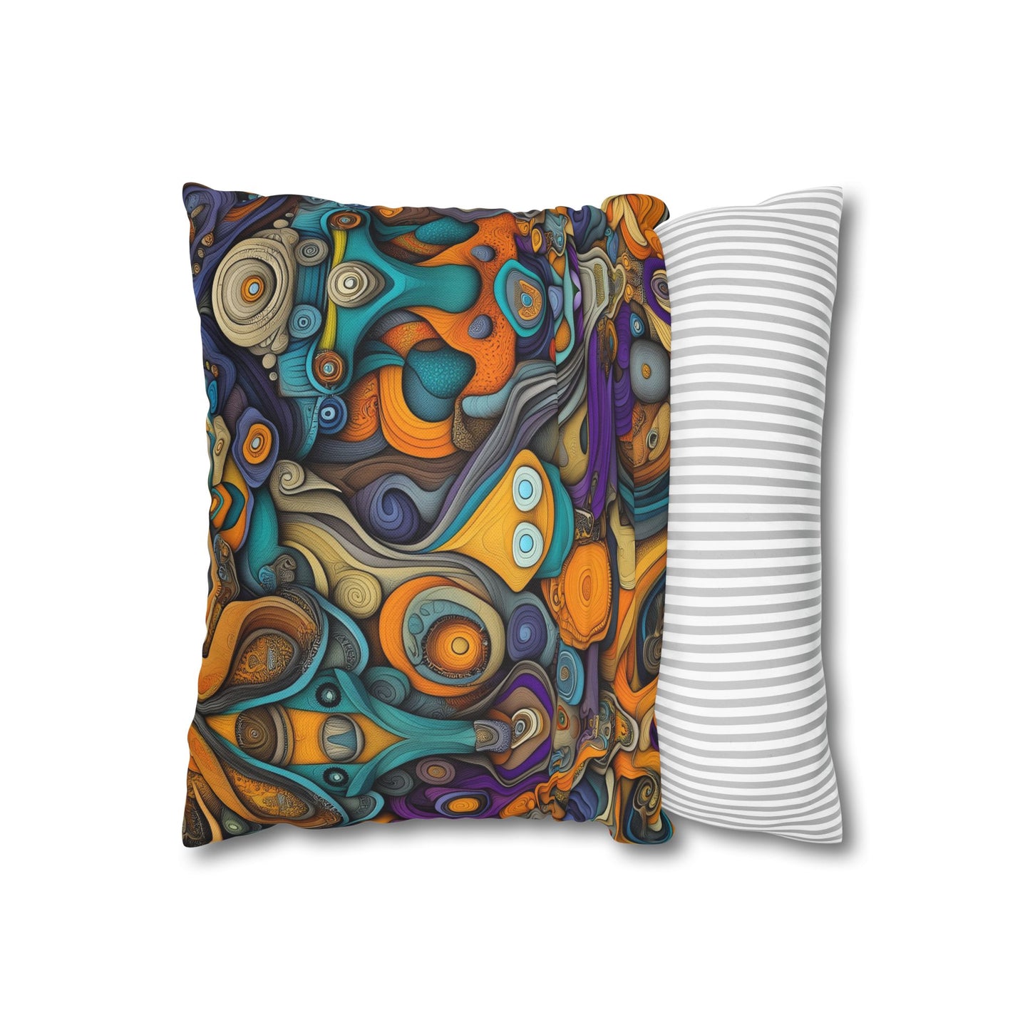 Swirling Visions- Square Polyester Pillowcase