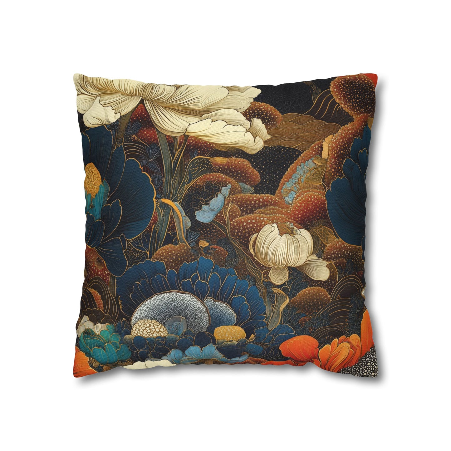 Midnight Garden - Square Polyester Pillowcase