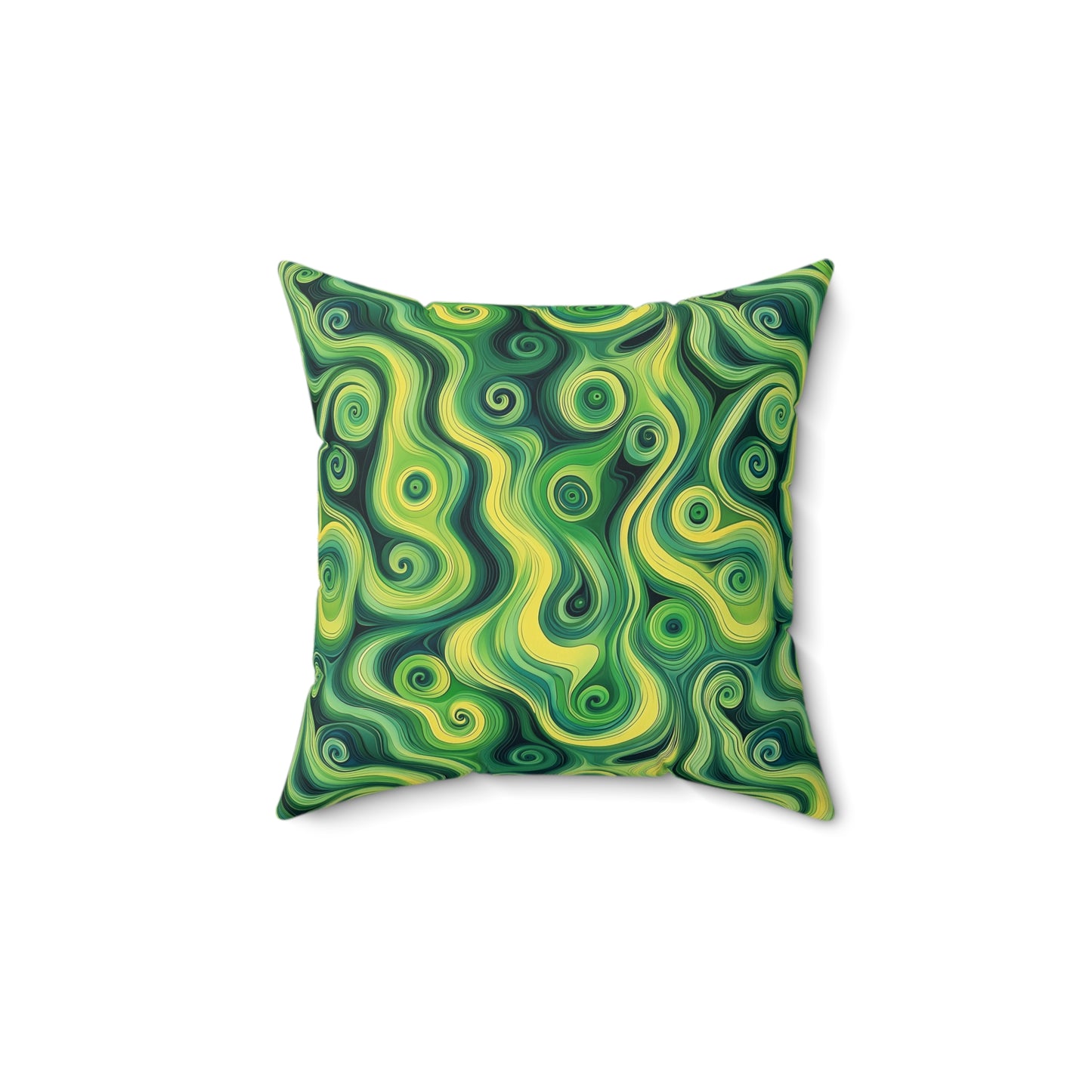 Green Swirlino Polyester Pillow  16