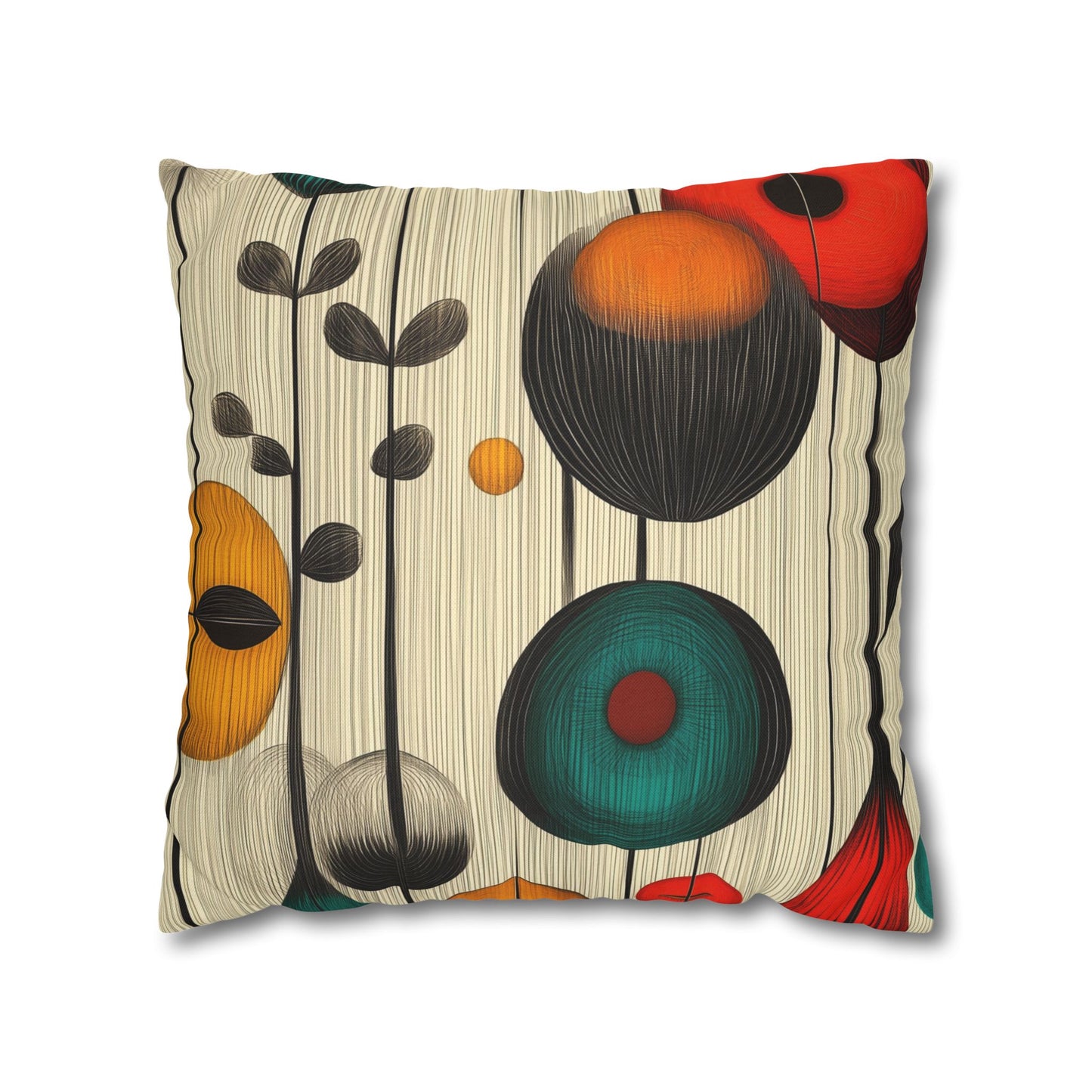 Retro Rhythm - Square Polyester Pillowcase