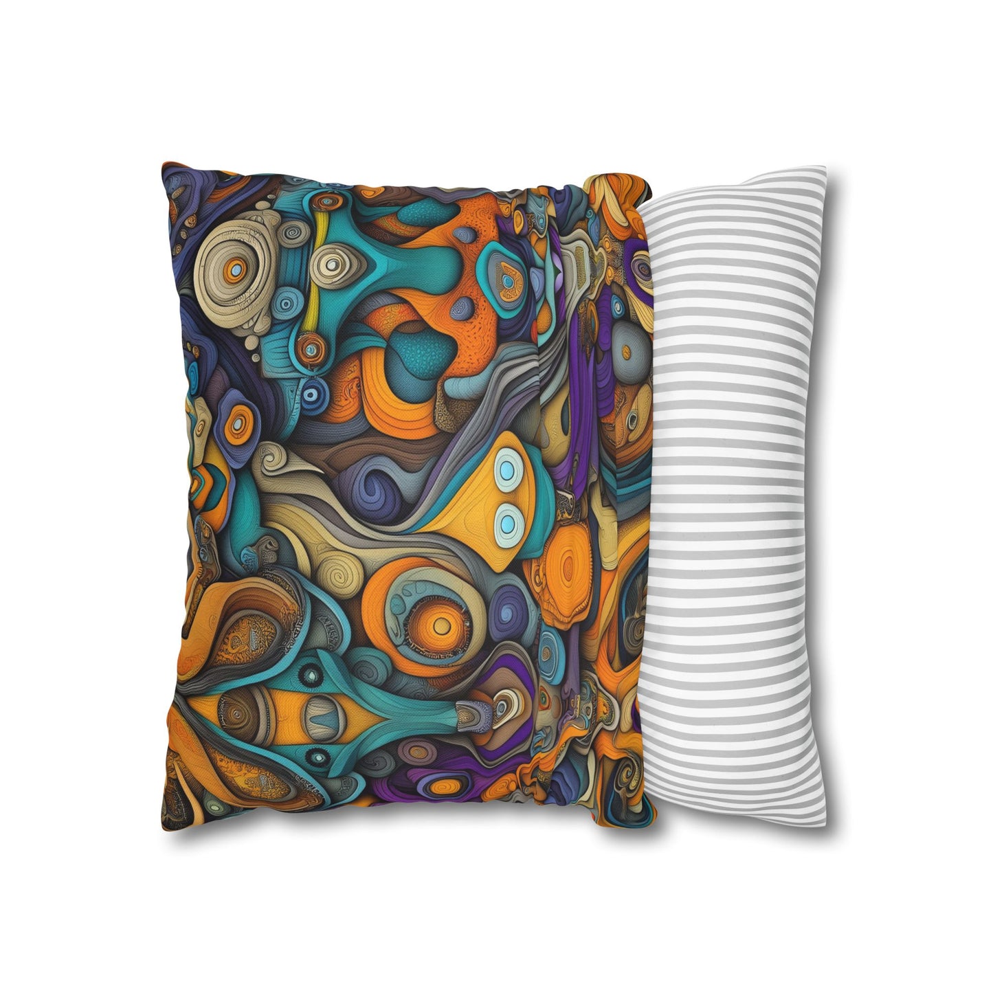 Swirling Visions- Square Polyester Pillowcase