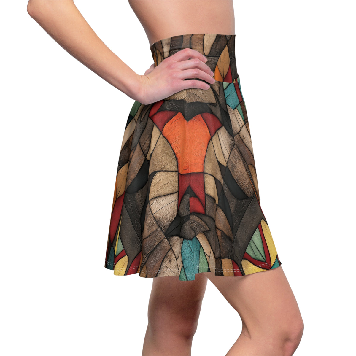 Vibrant Marquetry Skater Skirt