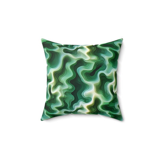 Green Swirlino Polyester Pillow  11