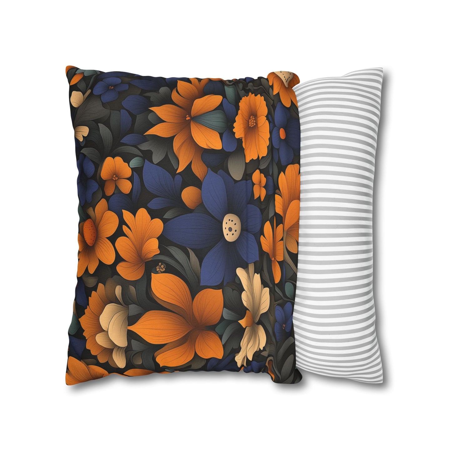 Midnight Blossom- Square Polyester Pillowcase