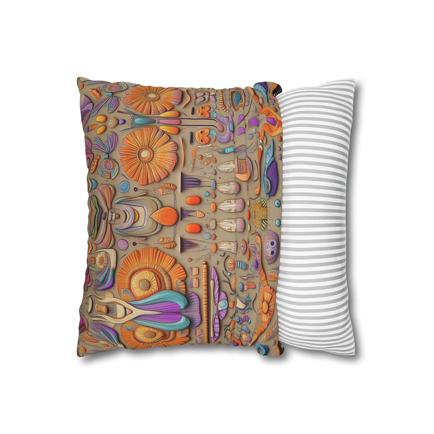 Kaleidoscopic Reverie- Square Polyester Pillowcase