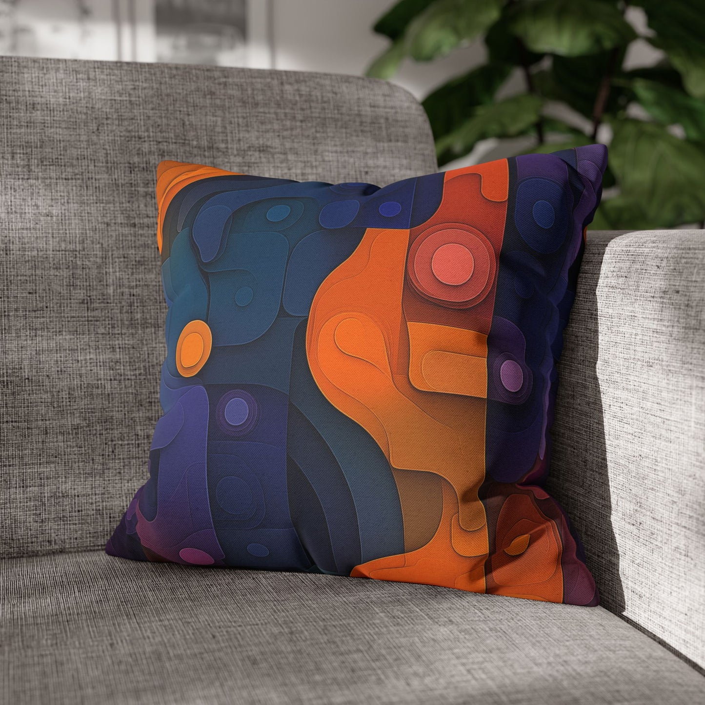 Fluid Harmony- Square Polyester Pillowcase