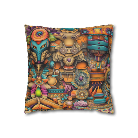 Cosmic Convergence- Square Polyester Pillowcase