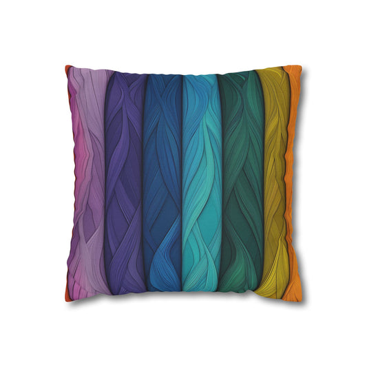 Twisted Rainbow- Square Polyester Pillowcase