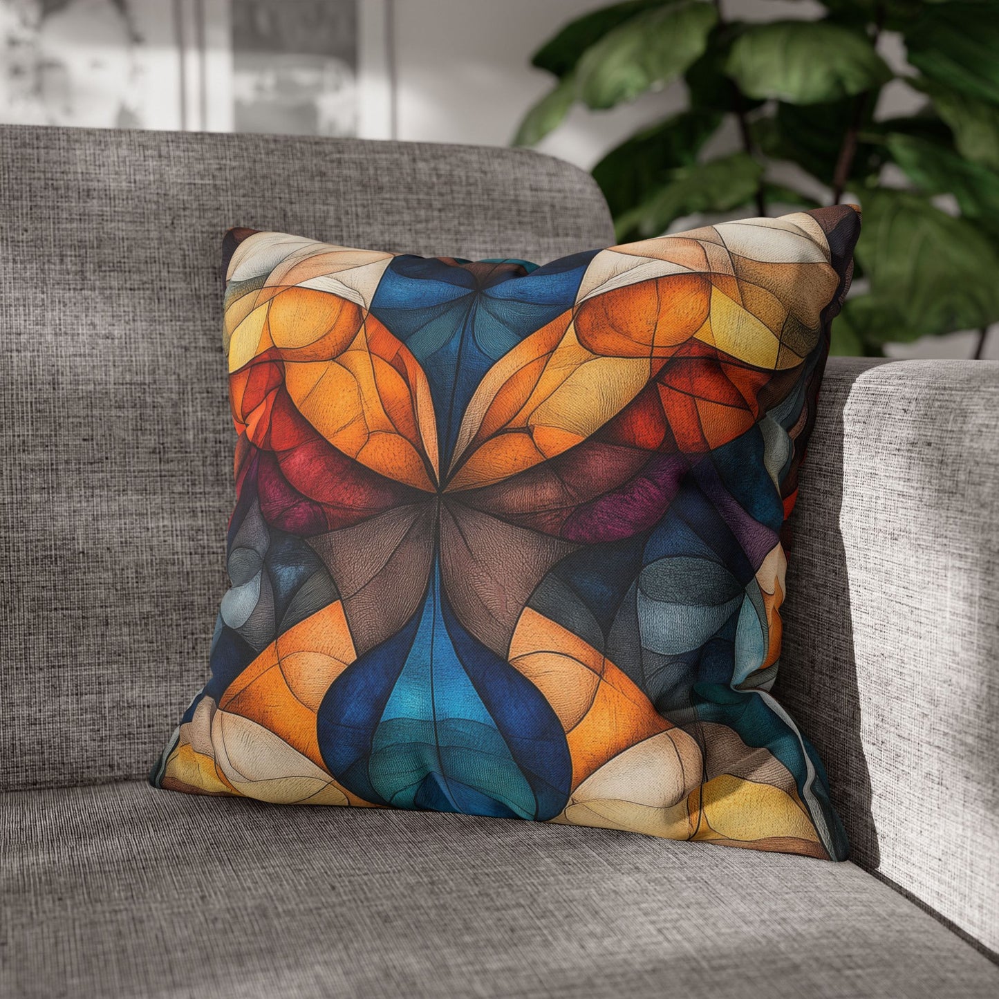 Stained Glass Reverie - Square Polyester Pillowcase