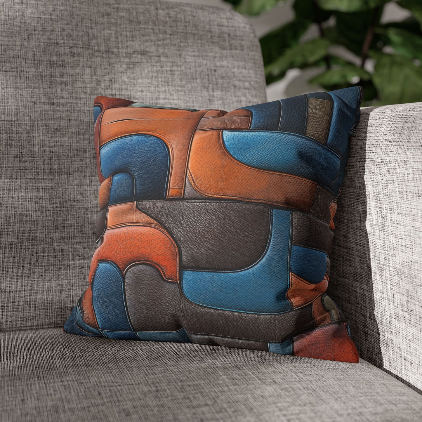 Leather Mosaic - Square Polyester Pillowcase