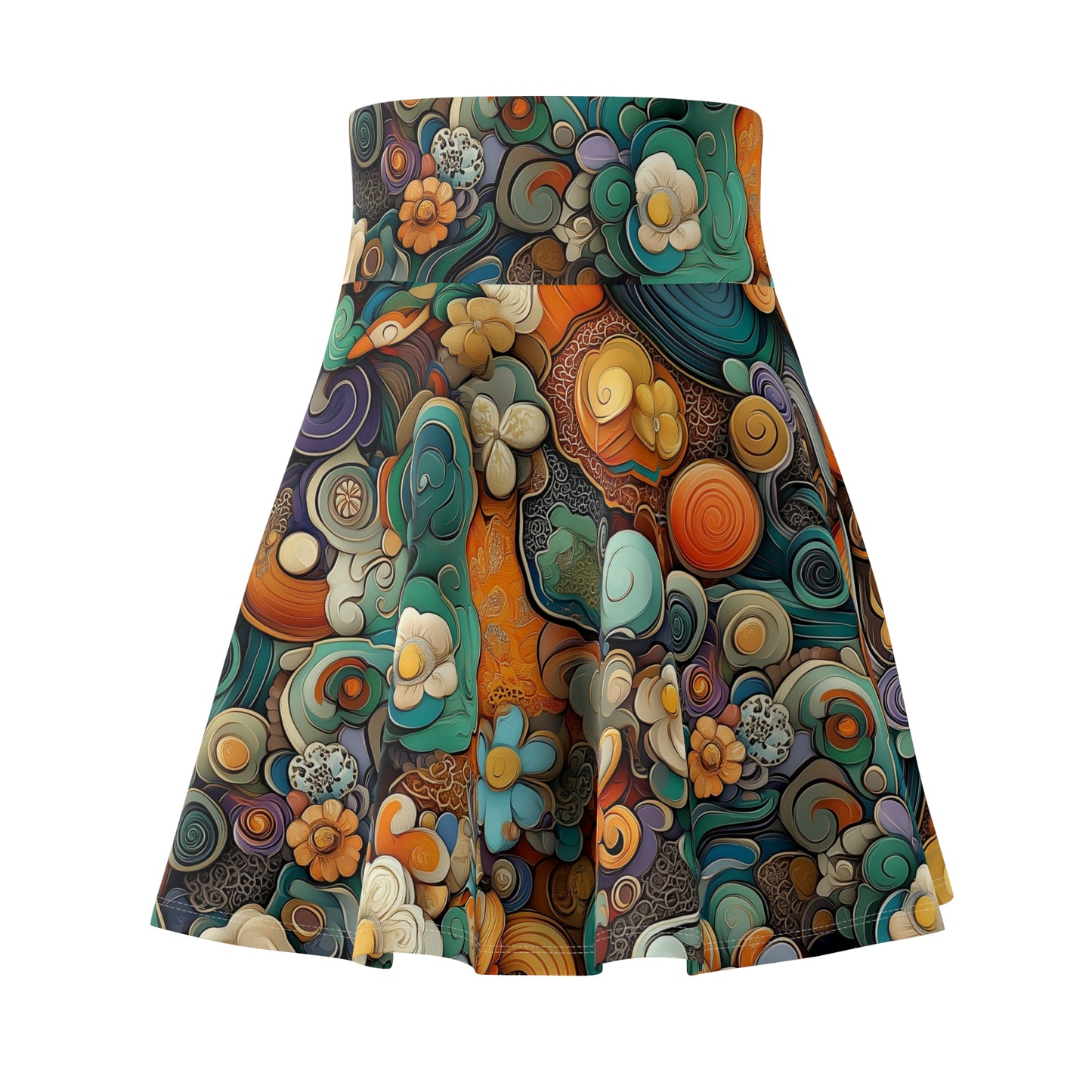 Oceanic Bloom - Skater Skirt