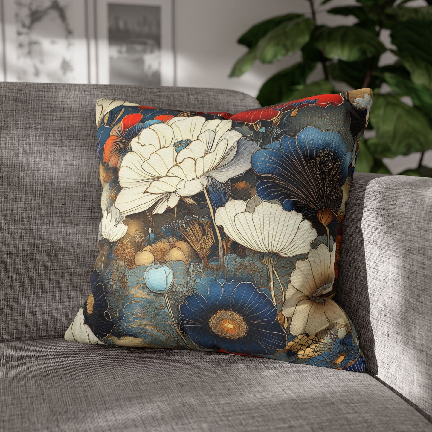 Vibrant Petals - Square Polyester Pillowcase